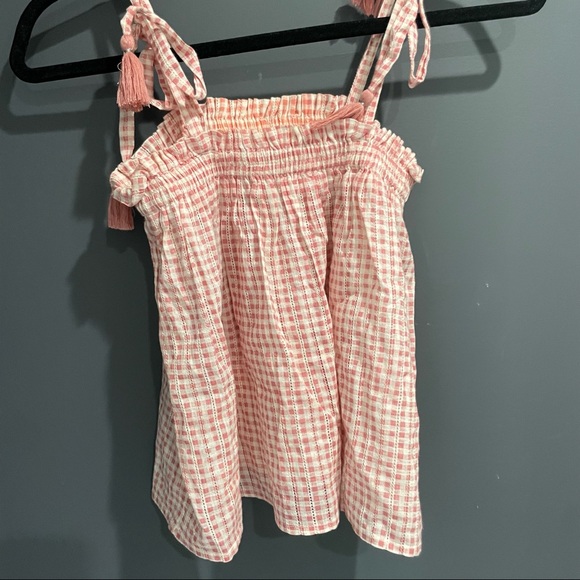 Brownie Spain Red Gingham Tied Tank Top - Picture 5 of 6